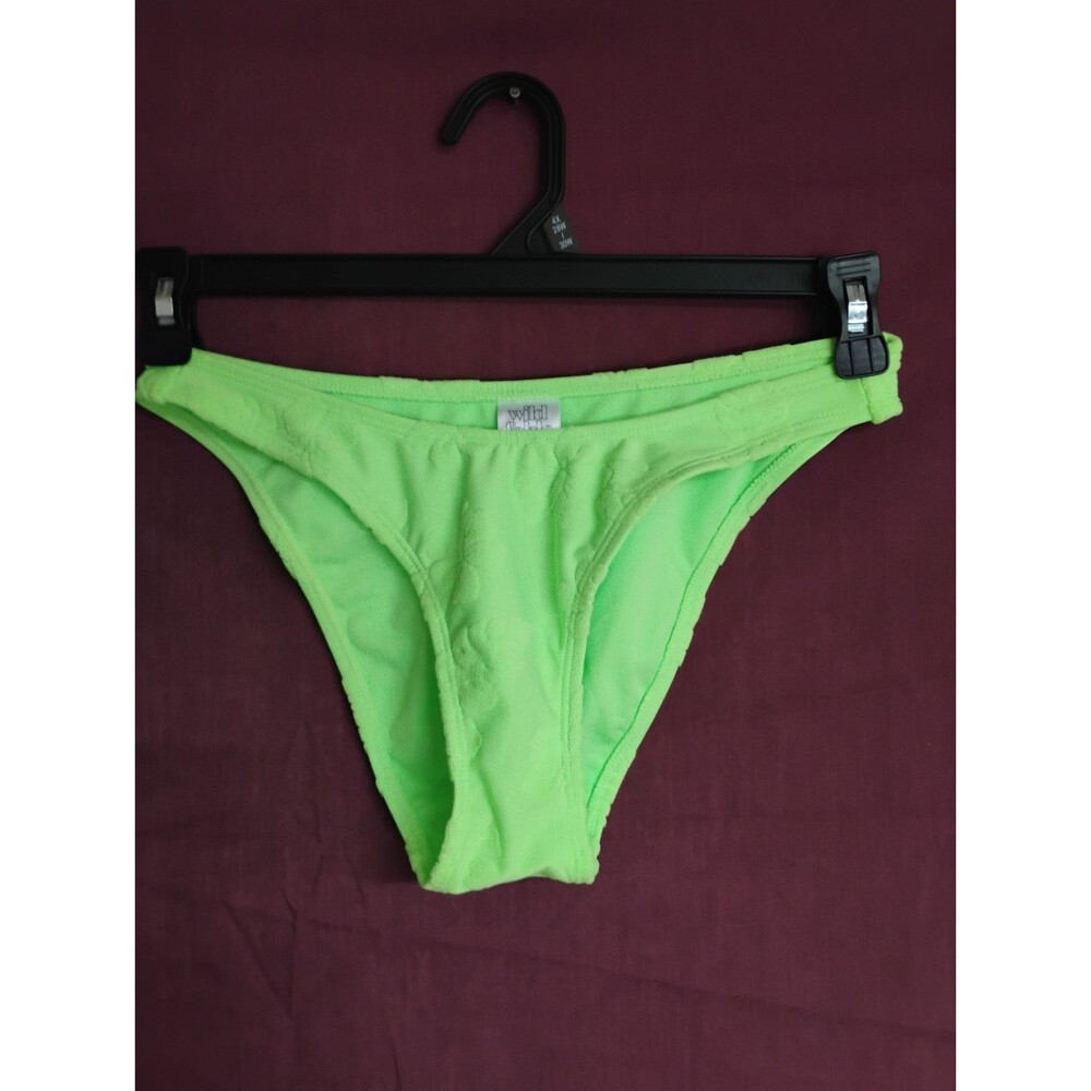 Wild Fable Womens Low Rise Green Cheeky Bikini Bottom High Leg Size Small